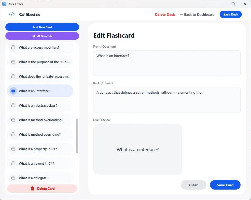 Deck Editor